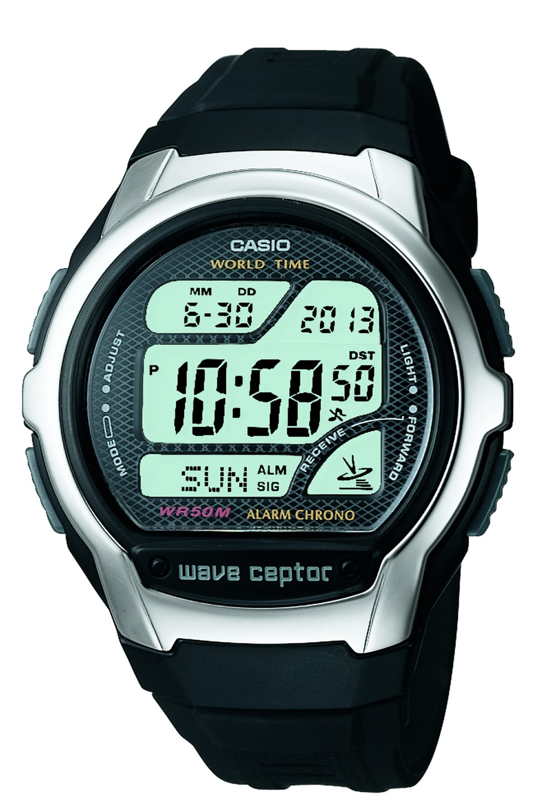 Casio WV58A Series | Men’s Digital Wave Ceptor Watch | Black | 50M WR | Resin…