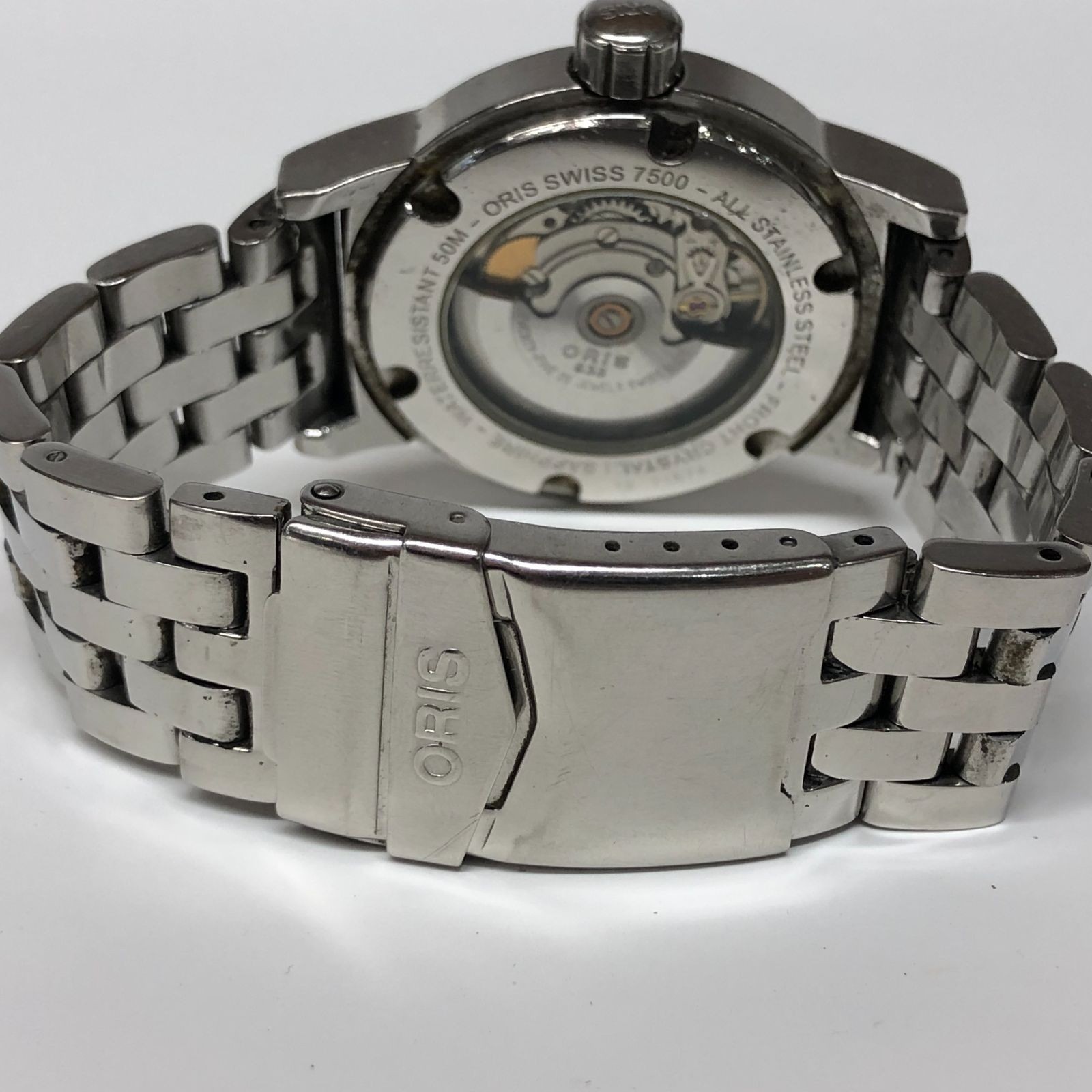 ORIS BC3 Big Crown 7500 Automatic Day Date 40mm Black Dial Display Back Watch