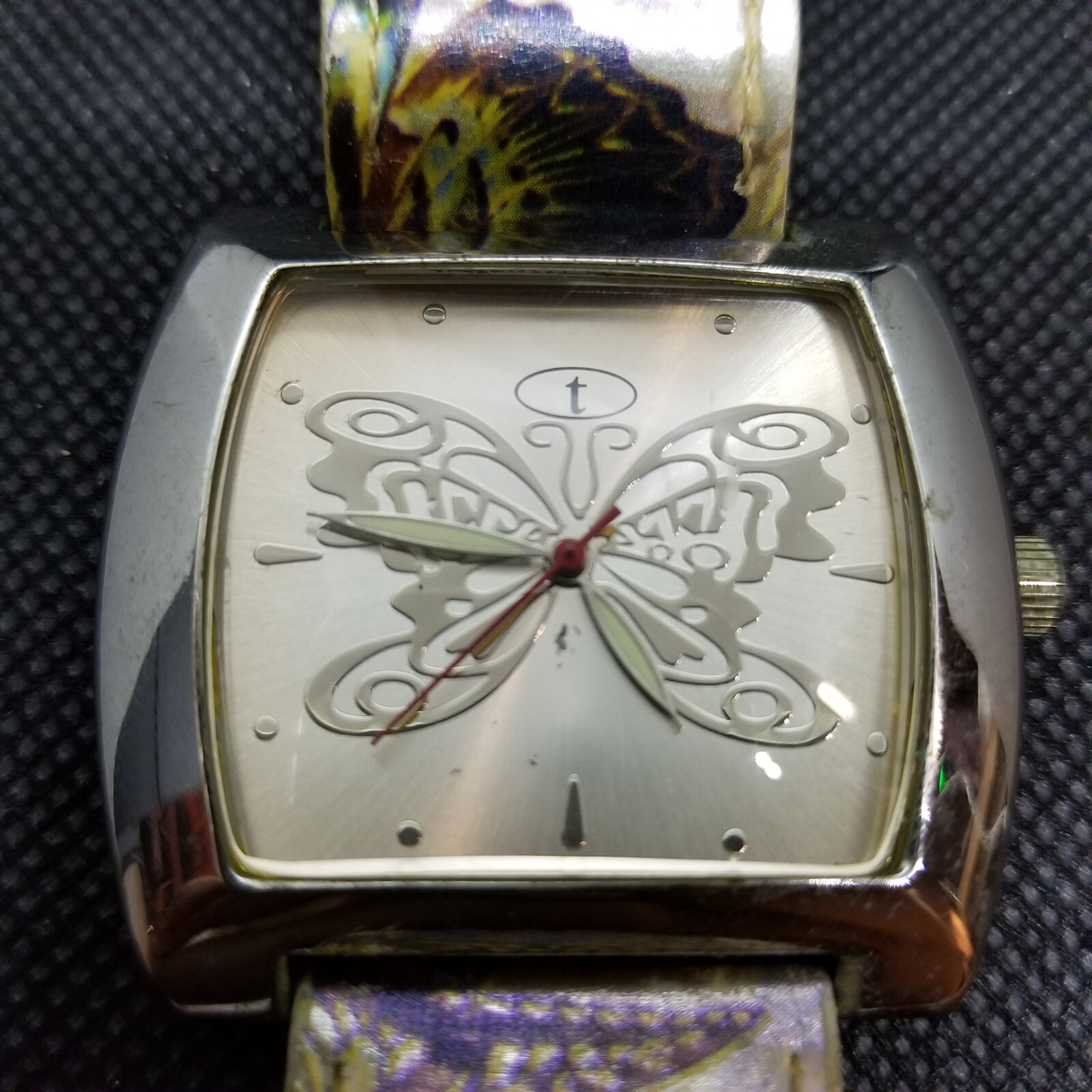 Tim London Butterfly Unisex Watch Large Silver Dial United Kingdom Square 43mm
