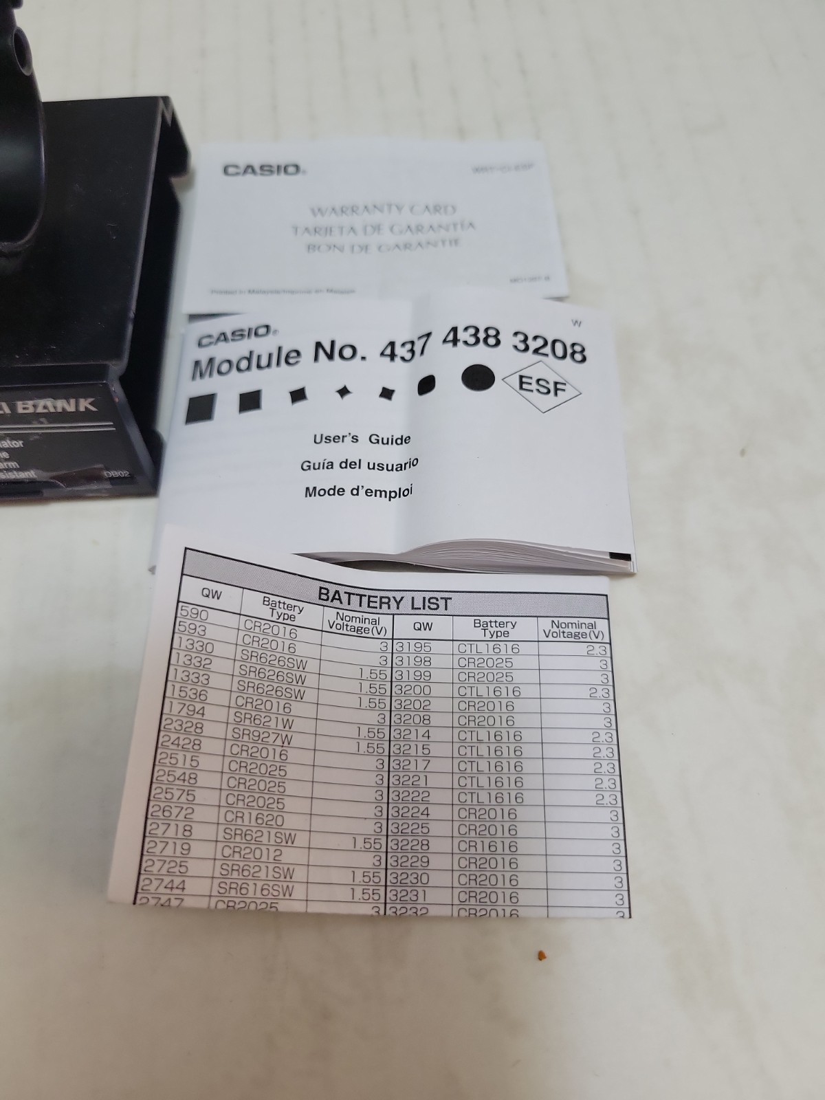 Casio CA-53W Databank Calculator Digital Quartz Watch, Black Resin, w/ Paperwork