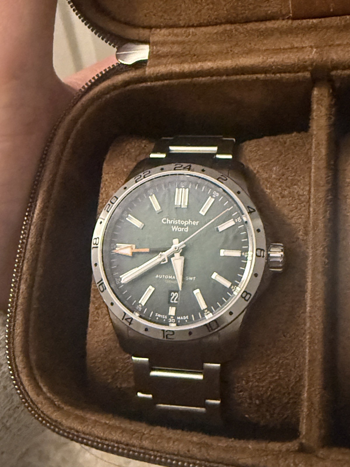 Christopher Ward Sealander GMT C63 39mm Green Dial with Bader Bracelet