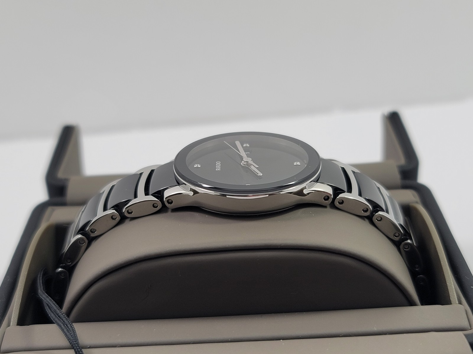 Rado Centrix Quartz Diamond Black Dial Stainless Steel Ladies Watch R30935712