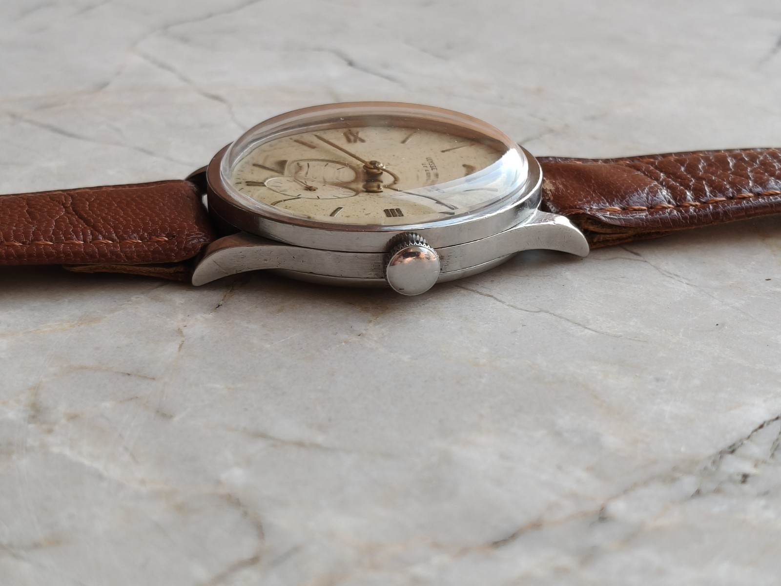 30s ULYSSE NARDIN CALATRAVA OVERSIZE STEEL CASE 37.5mm RARE VINTAGE WATCH WATCHES