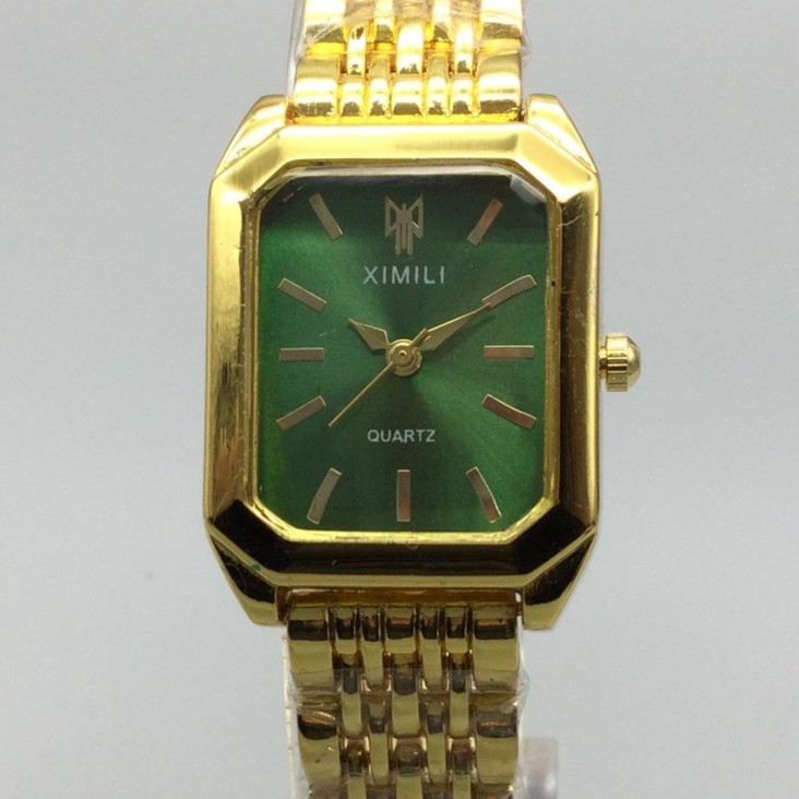 XIMILI Watch Womens 23mm Gold Tone Green Dial Stainless Steel Bracelet 7.25″