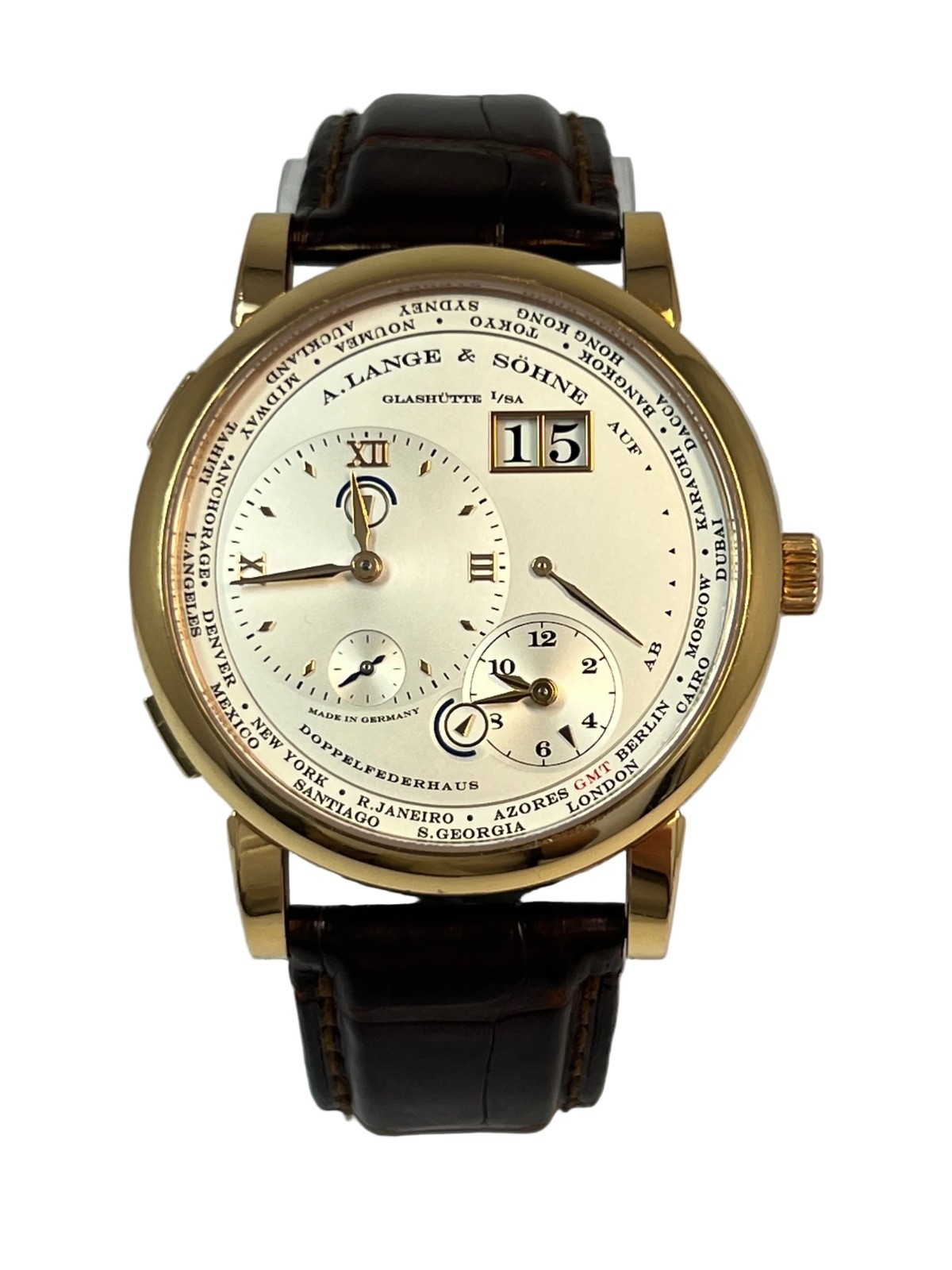 A. Lange & Söhne Lange 1 Time Zone 18K Rose Gold Men’s Watch, 116.032
