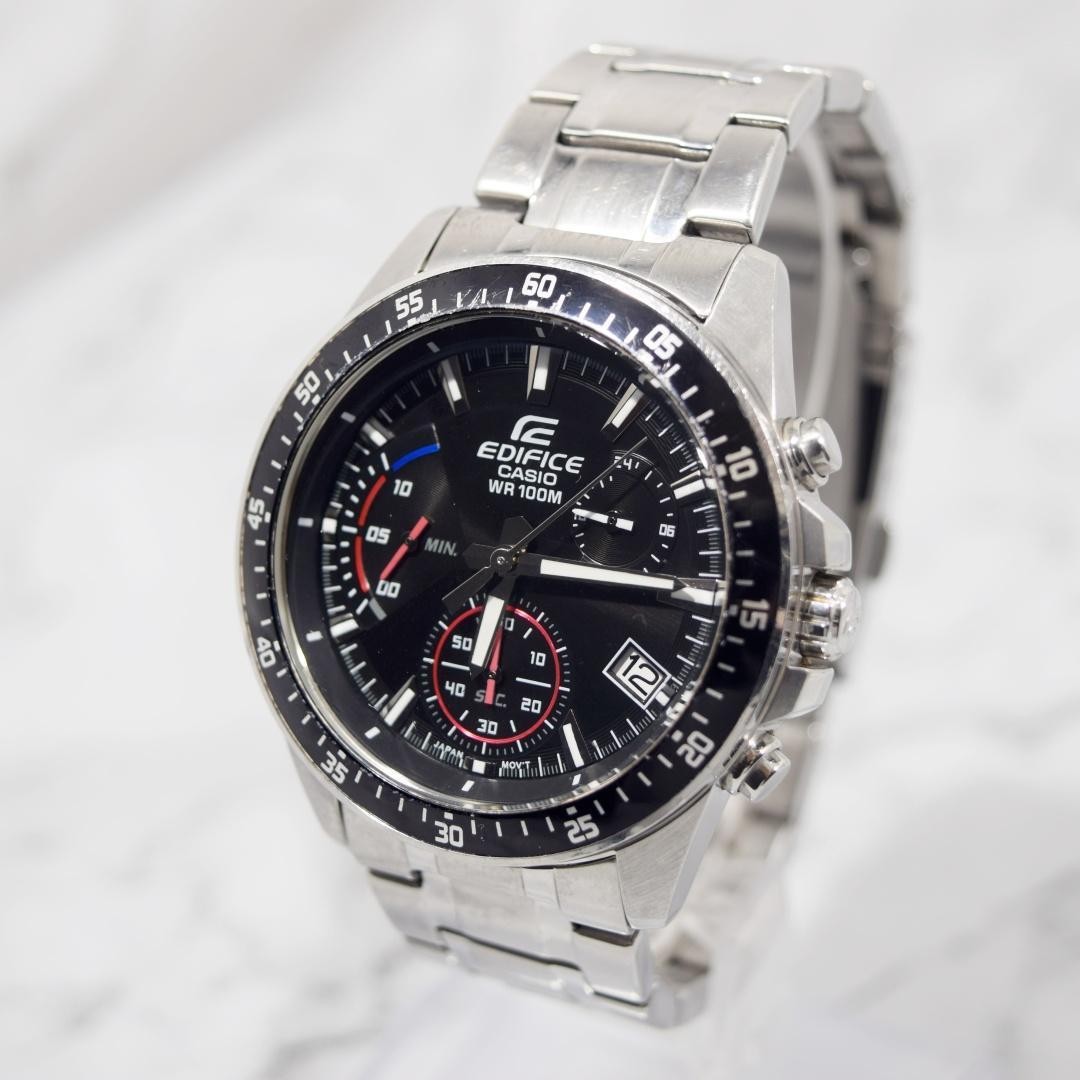 Casio Edifice EFV-540 Chronograph Retrograde Quartz Black Mens Watch Japan