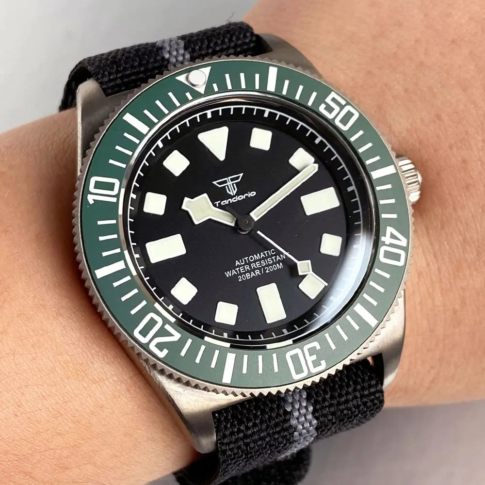 Tandorio 42mm Titanium Tactical Frog Dive Watch NH35/PT5000 Sapphire 20ATM Men