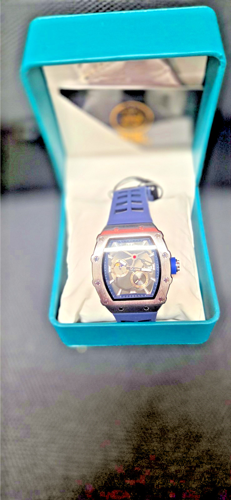 BiBi Luxury Automatic Men’s Watch – 50mm Skeleton Dial, Silicone Strap
