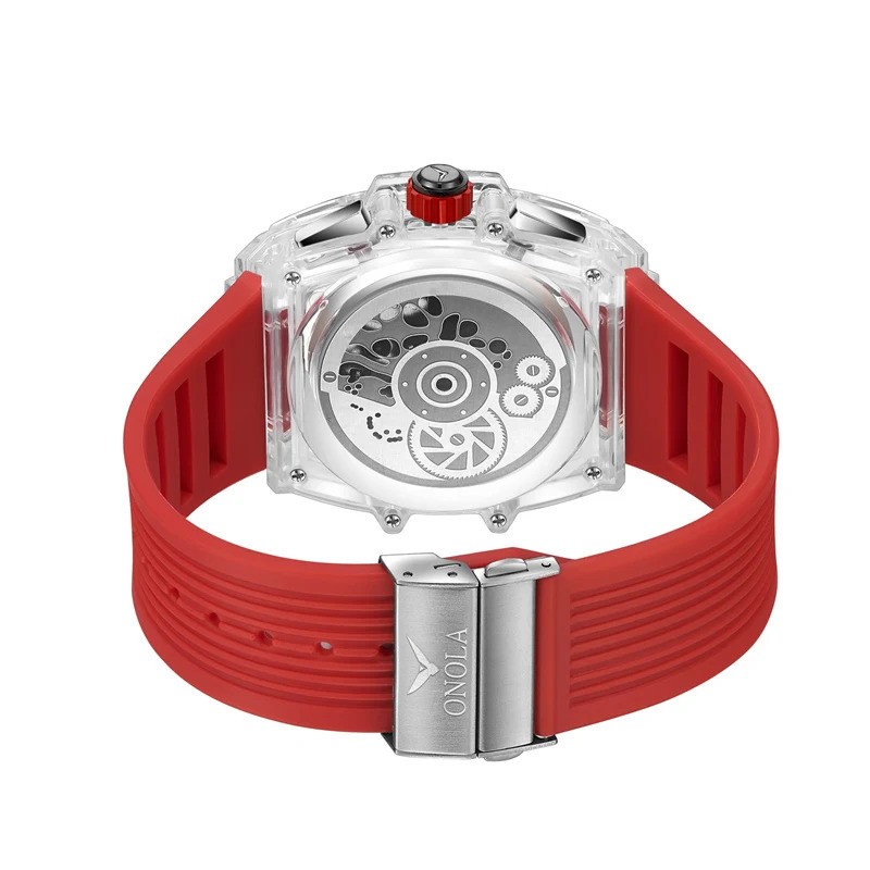 ONOLA Luxury Multi-functionTransparent Waterproof Quartz Luminous watch for Men