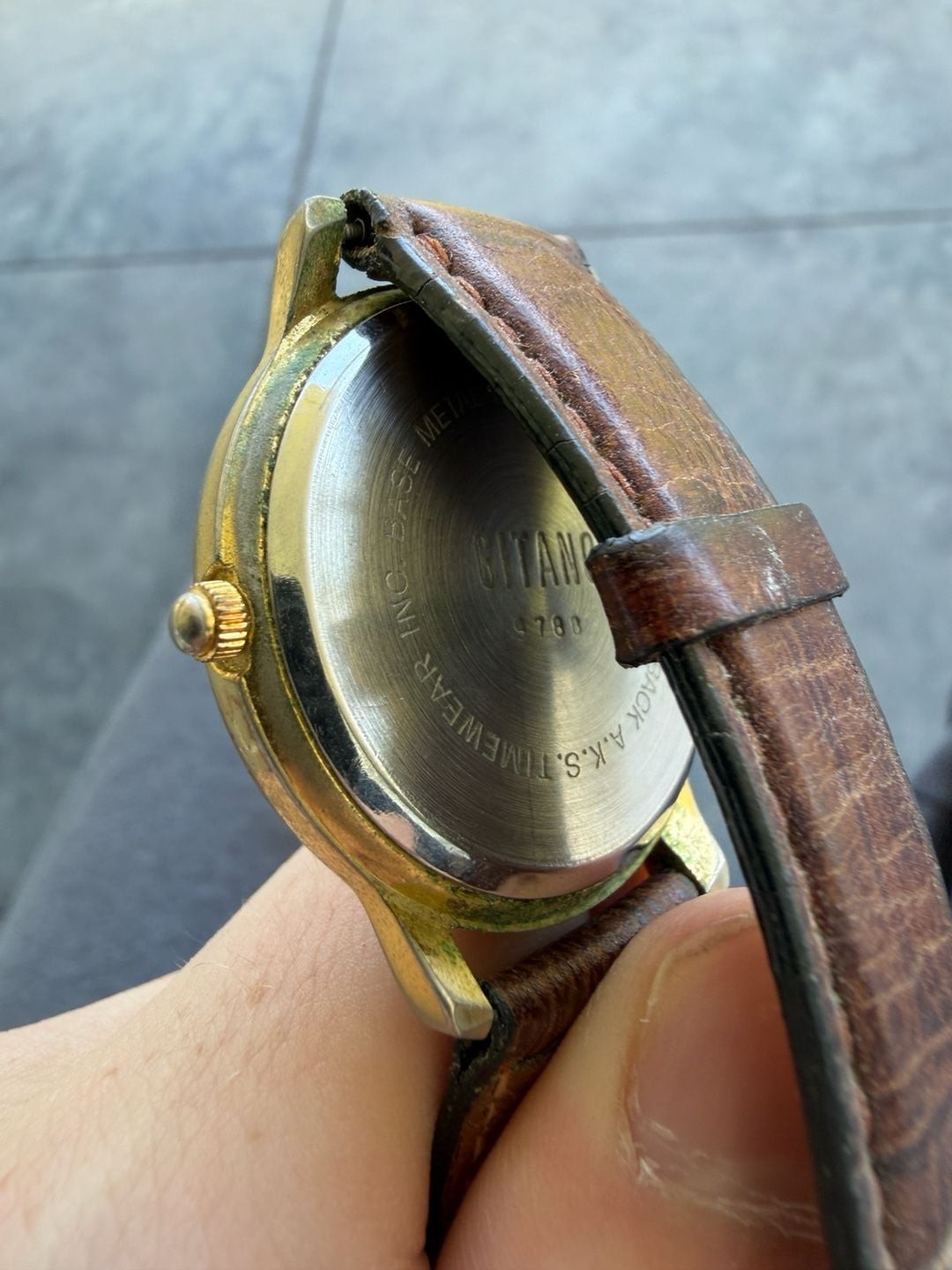 Gitano Quartz Analog Date Watch with Brown Leather Strap