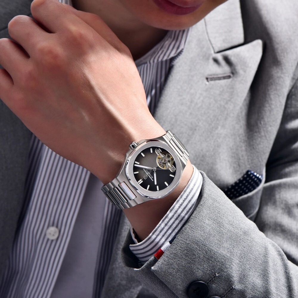 Men’s Automatic Mechanical Tourbillon Watches Waterproof Sapphire Glass Luminous