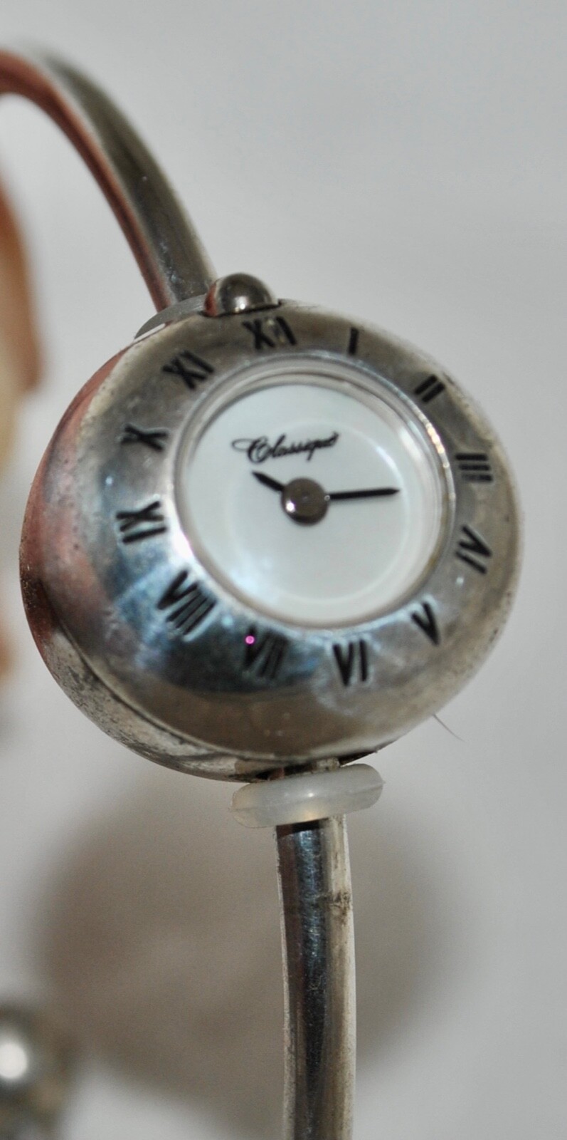 Classique Australia Sterling Cuff Charm Bracelet Watch Mother-of-Pearl Dial