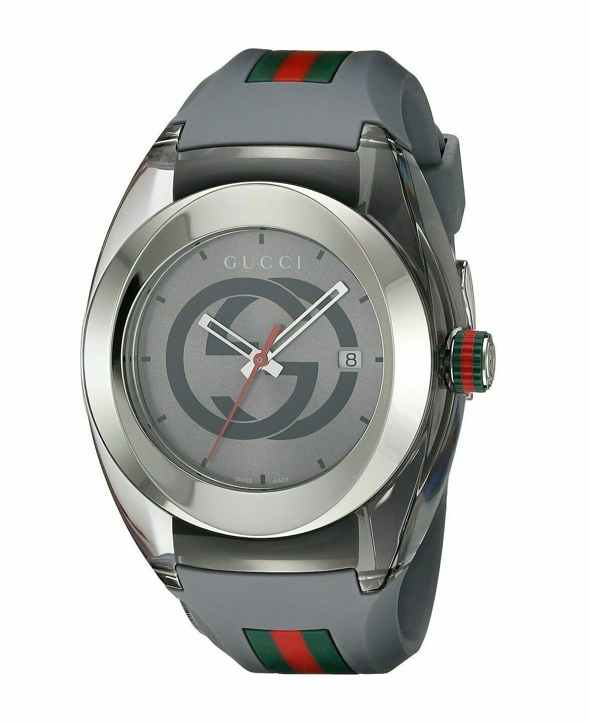 New Gucci Sync XXL 46mm YA137109 Gray Rubber Band Gray Dial Unisex Watch Sale