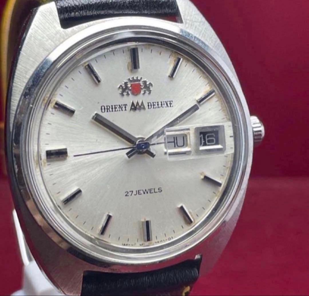 Orient AAA Deluxe Black Automatic Watch 1960s Japan Vintage 073631