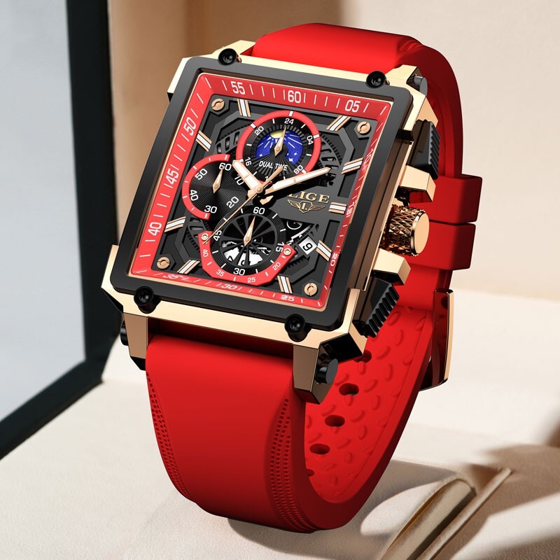 Men Sport Watch Luminous Date Moon image Chronograph Waterproof Boys Wristwatch