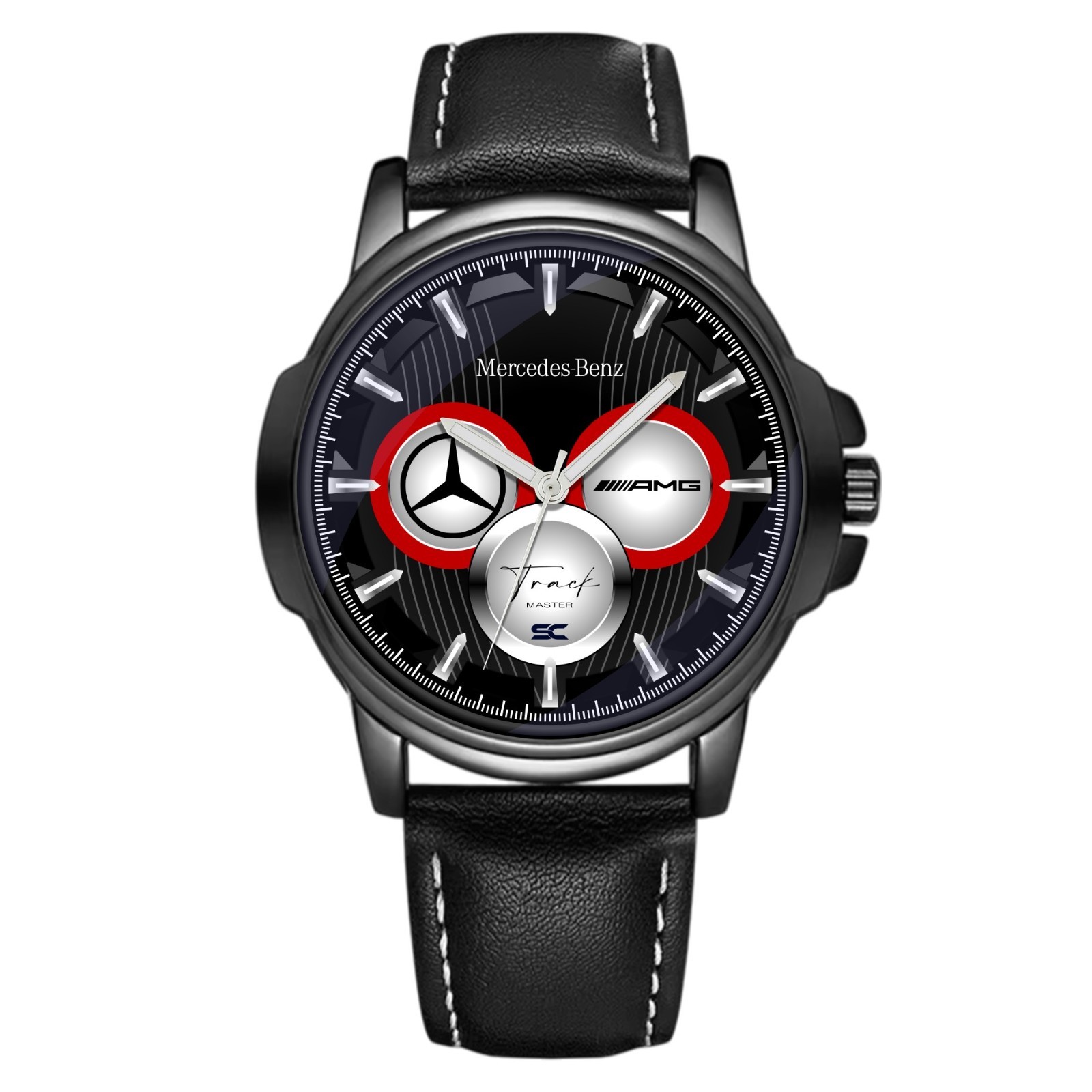 Mercedes Benz Sport AMG Track Master Chrono Fan Art Quartz Wrist Watch