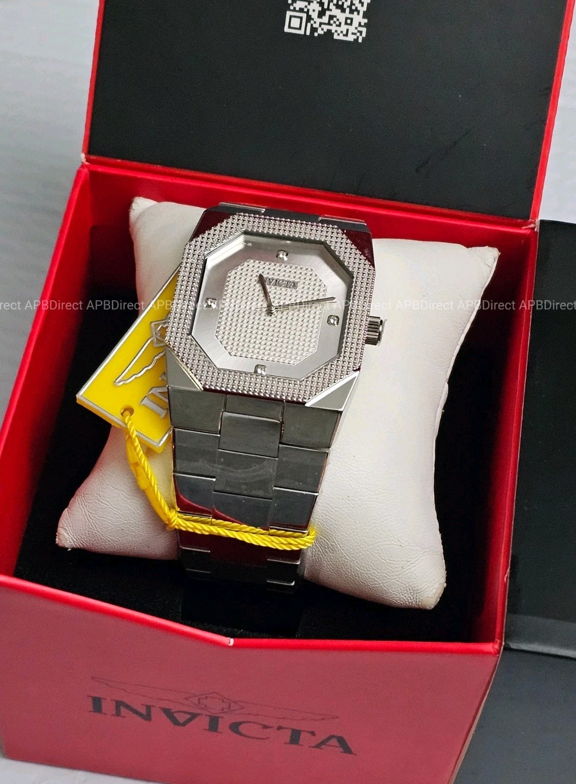 Invicta – CUADRO – Silver Plated SS High Polished Case & Bracelet – mens Watch