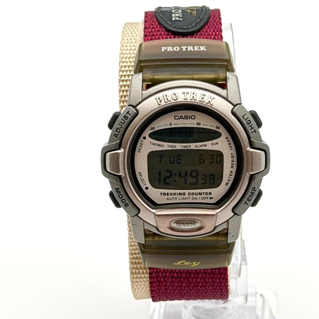 Casio Pro Trek watch, new battery, temperature measurement, canvas, men’s, w