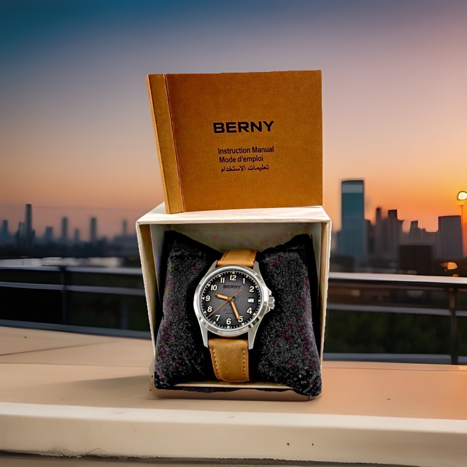 NIB BERNY High Beat Automatic 26J Seagull Sapphire Exhibition 💯Free Shipping