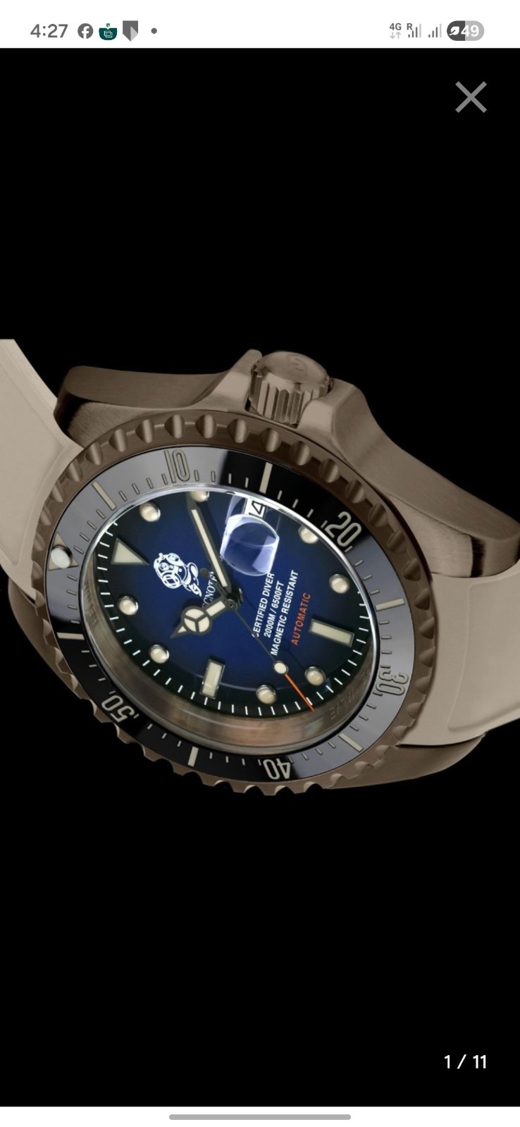 Tecnotempo Automatic Professional Diver 2000M Helium Valve. Limited Edition!