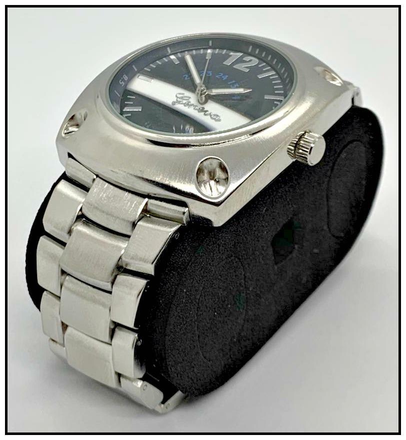 Mens CLASSY ELEGANT Large Square Silver LUXURY Designer Fashion WRIST WATCH 49mm