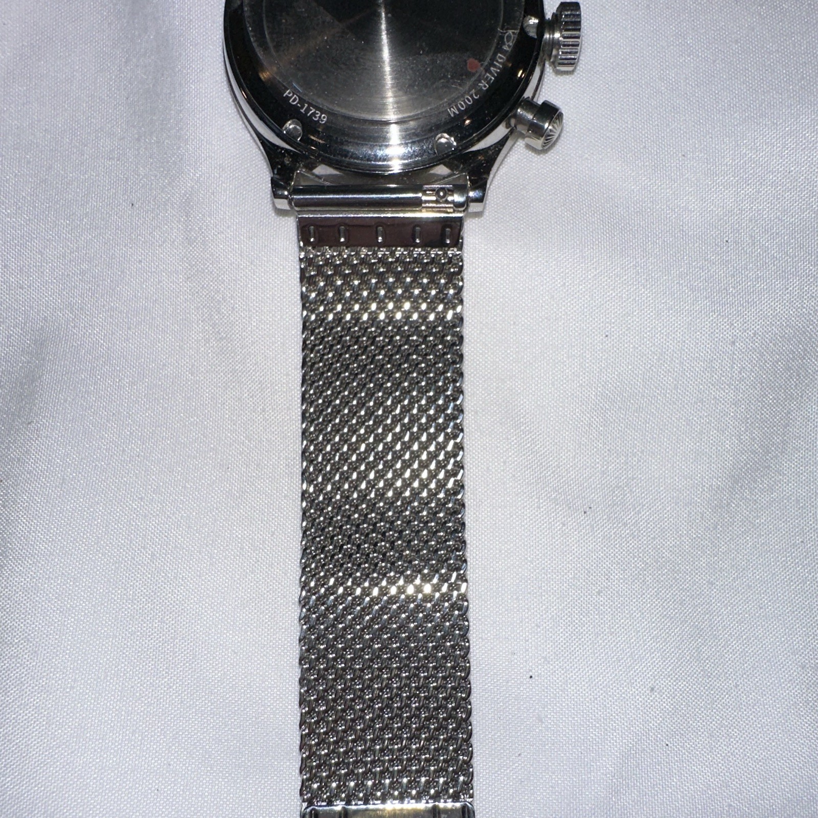 PAGANI DESIGN Quartz Chronograph Silver Dial Steel Mesh 100m WR 40-43.9mm