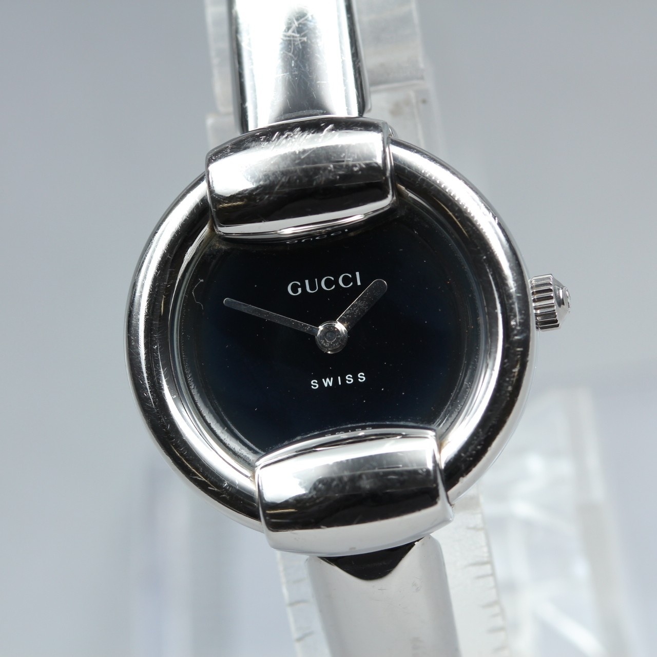 [Exc+5] Vintage GUCCI 1400L 25mm Black Dial Silver Quartz Women’s Watch