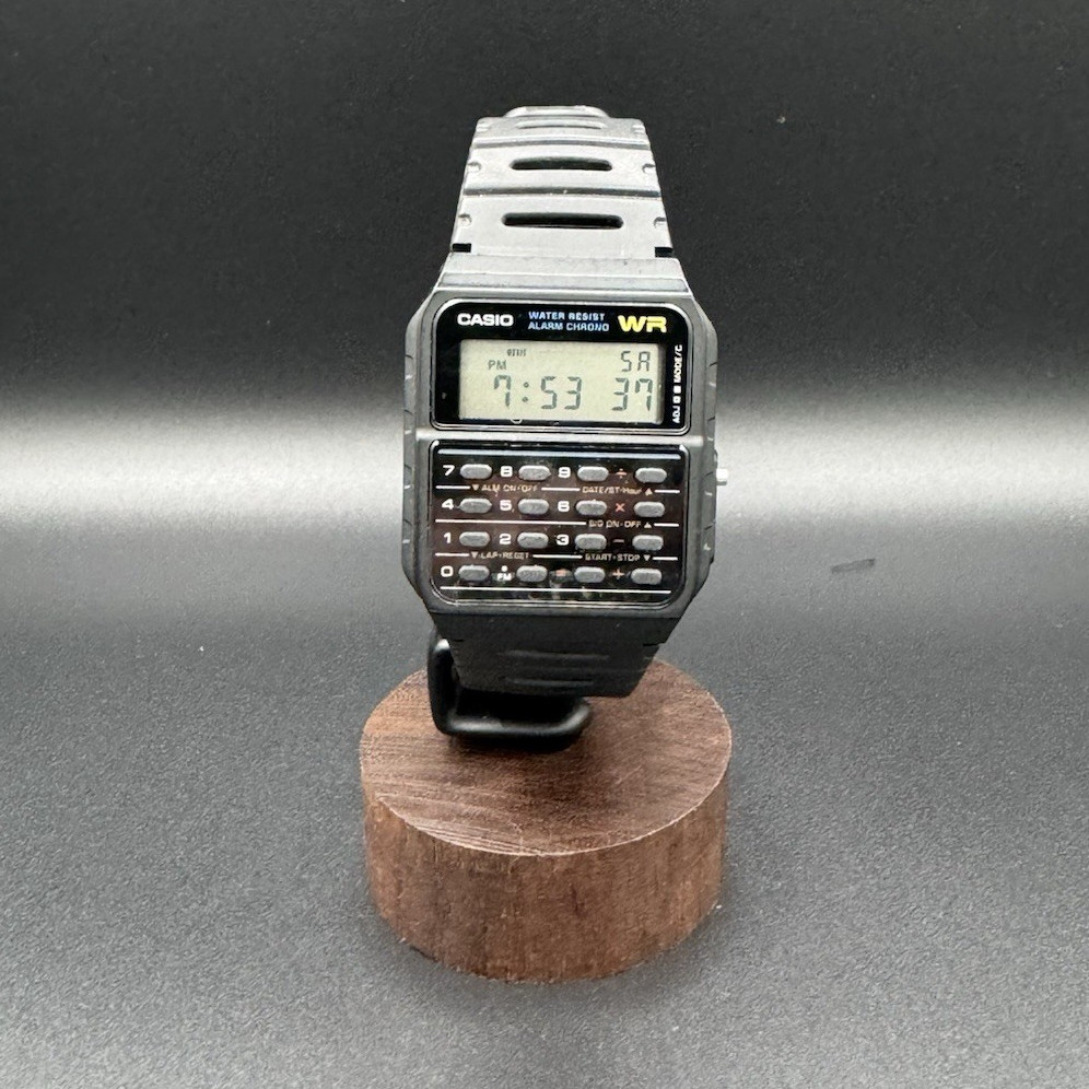 Casio Databank Digital Quartz WR Alarm Chronograph Black Resin 34mm