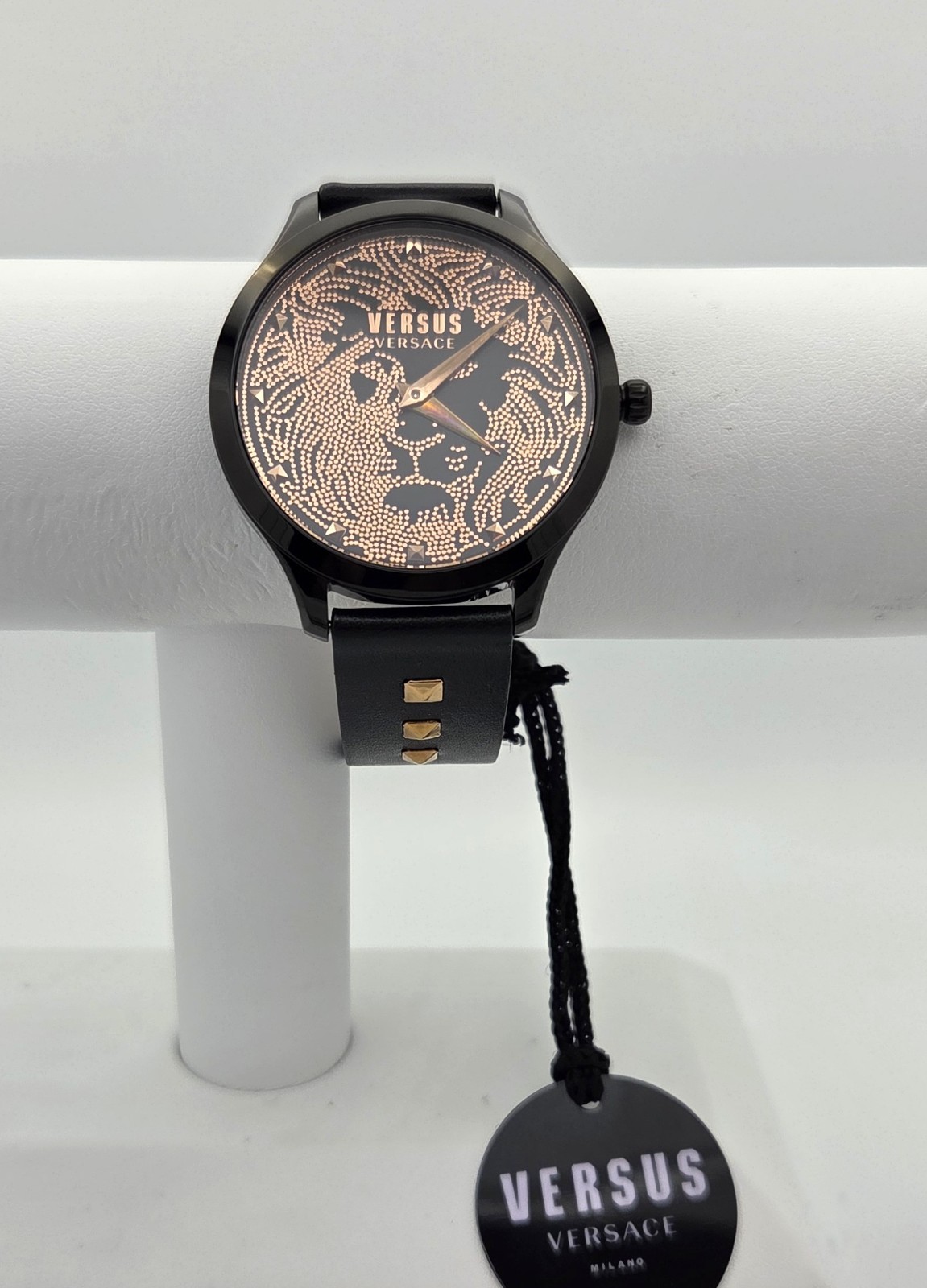 Versus Versace VSPVQ0620 Women’s Domus Collection Stainless Black Leather Watch