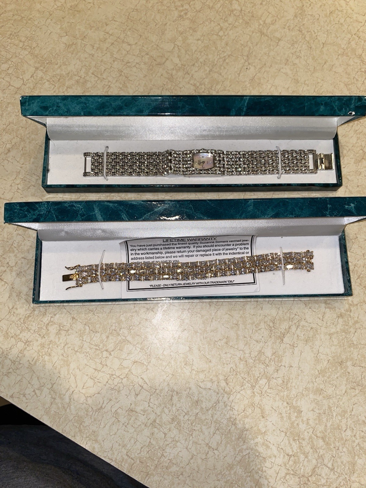 Suzanne Somers Lot – Silvertone Watch & Tennis Bracelet – Brand New