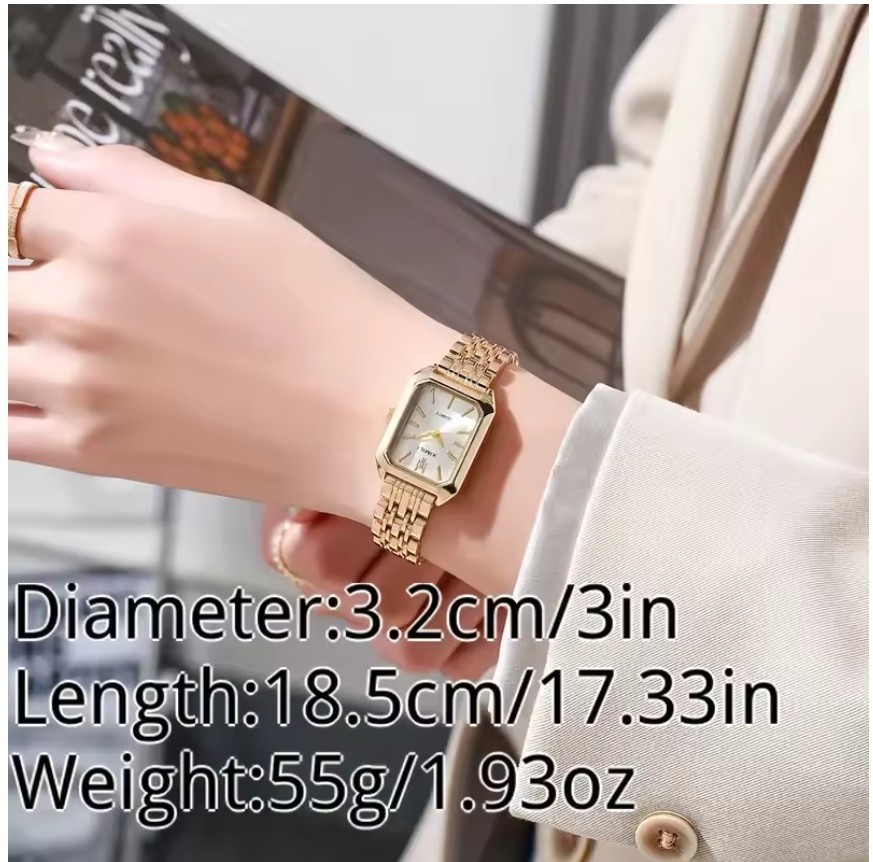 Women’s Rectangular Quartz Watch – Elegant, Versatile, Luxury Style
