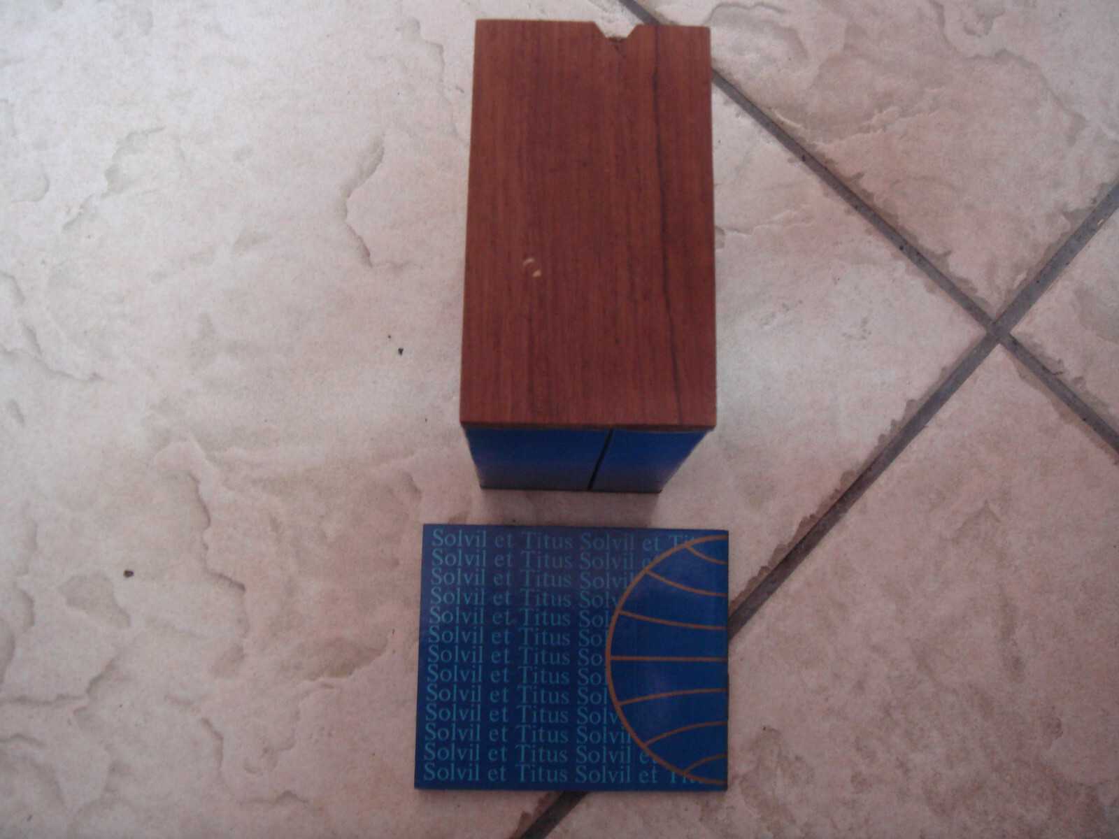 Antique Titus blue rectangle watch box and Garentee Card Titus Antique watches