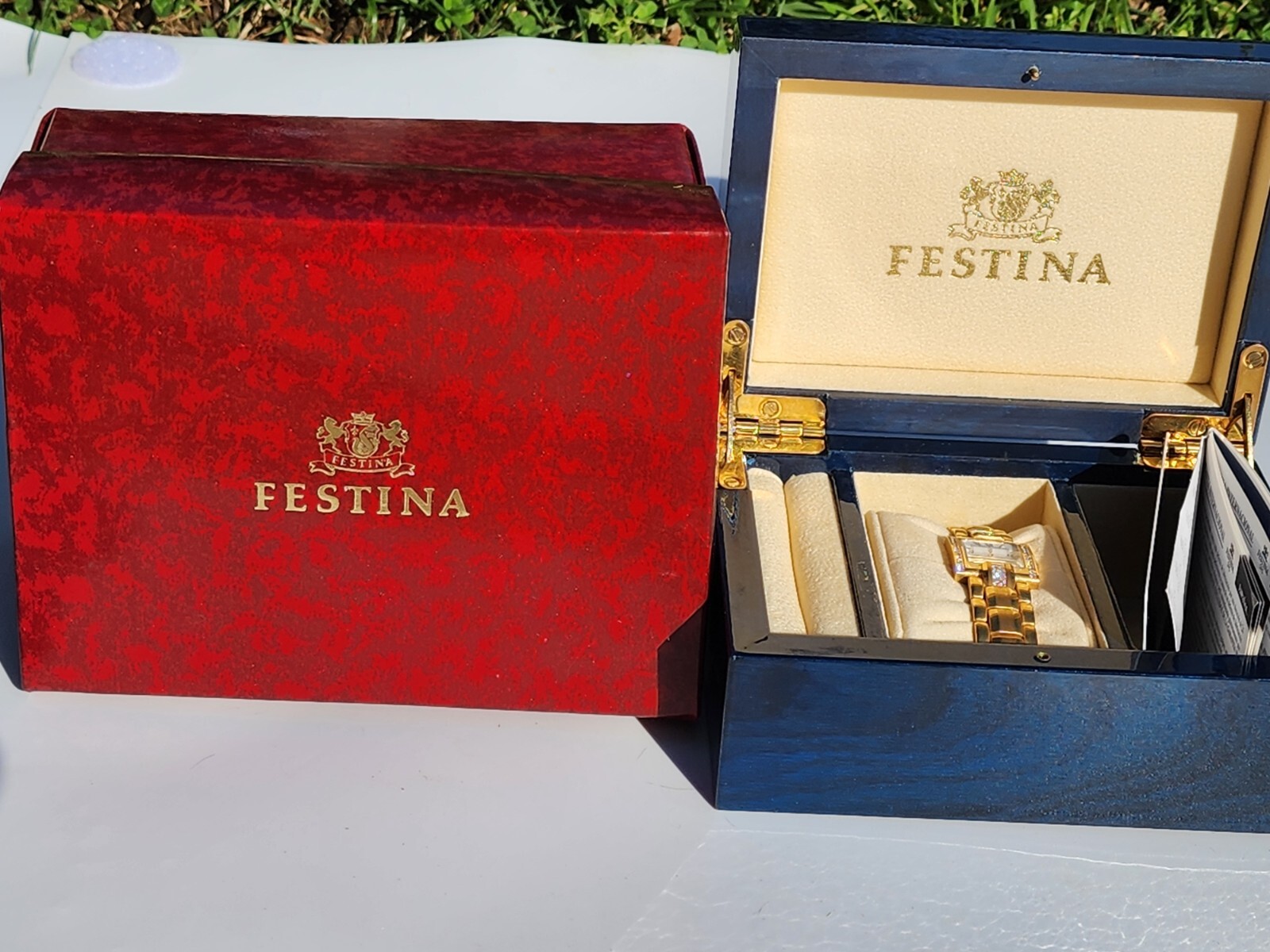 Festina Solid 18k Gold With Diamonds Wrist Watch 💎 Very Rare 50 Grams