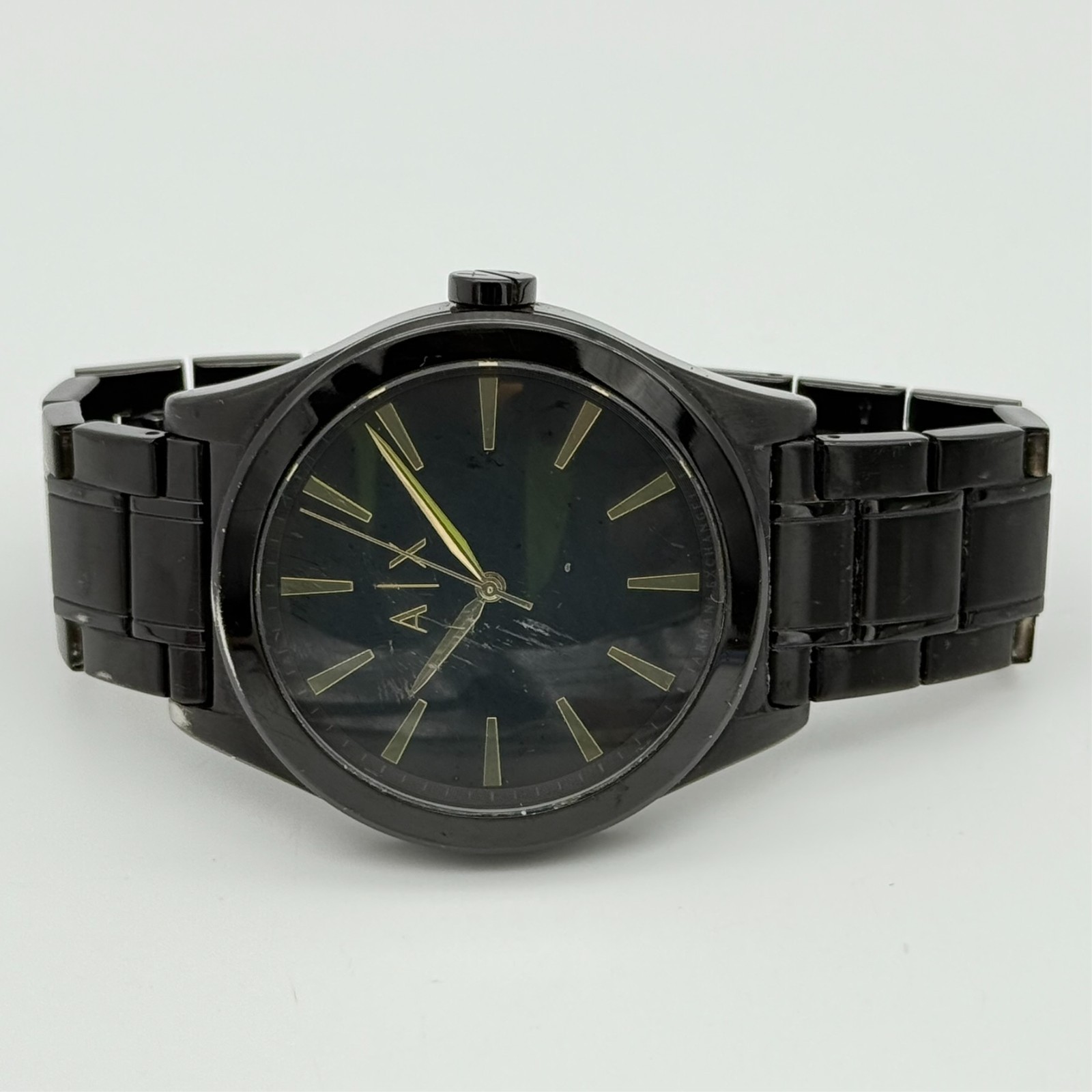 Men’s ARMANI EXCHANGE All Stainless Steel Classic 44mm Bracelet Watch, AX7102