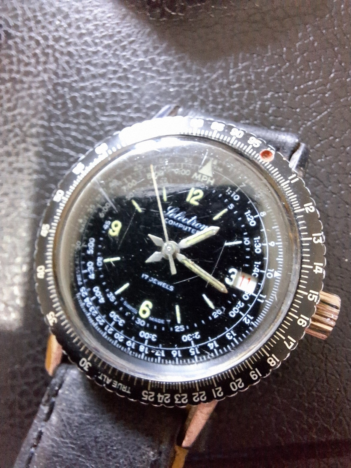 Vintage Selectron Computer – Slide Rule Bezel Wristwatch