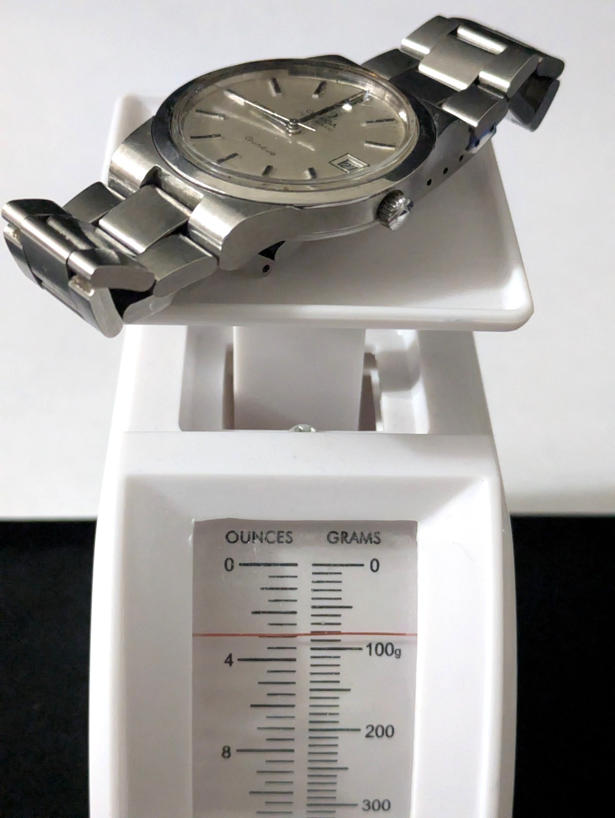 VINTAGE OMEGA GENEVE AUTOMATIC DATE 166.0173 MENS 36mm WATCH SWISS MADE RUNNING