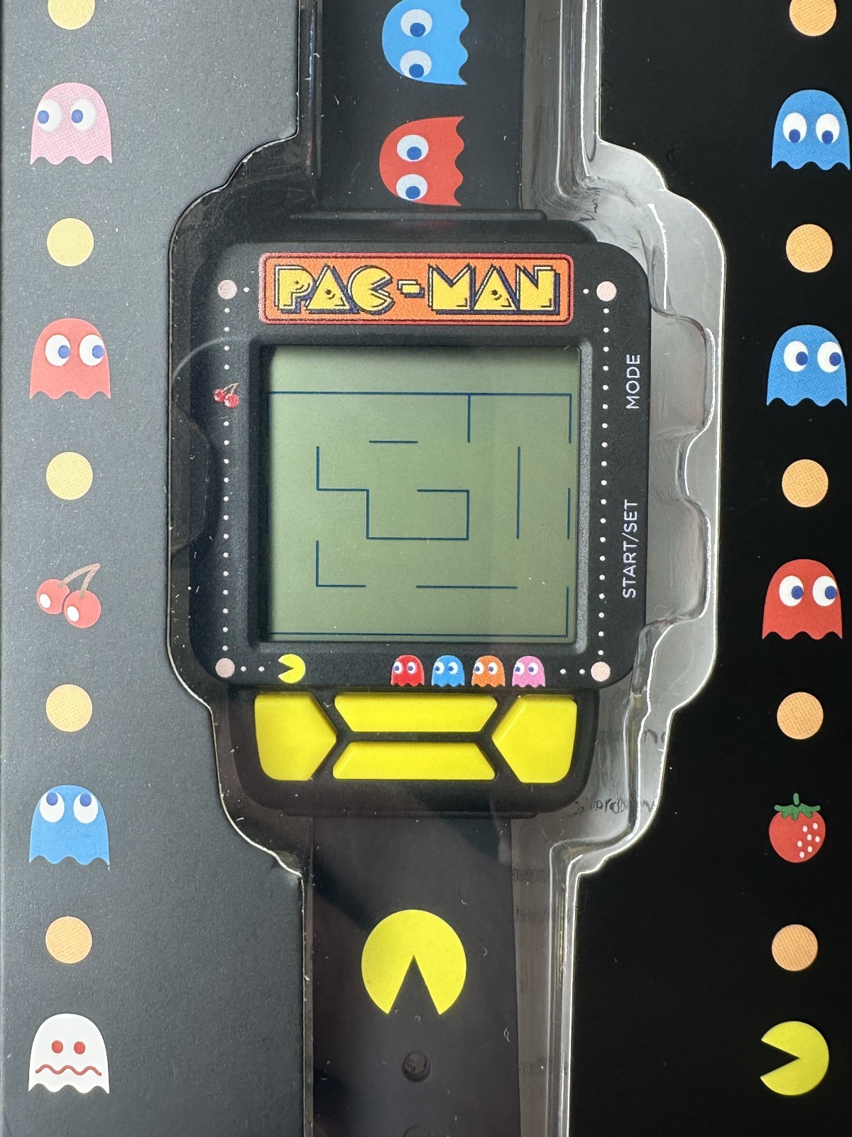 PAC-MAN Electronic Digital LCD/LED Game Wrist Watch Works/New/Sealed Box