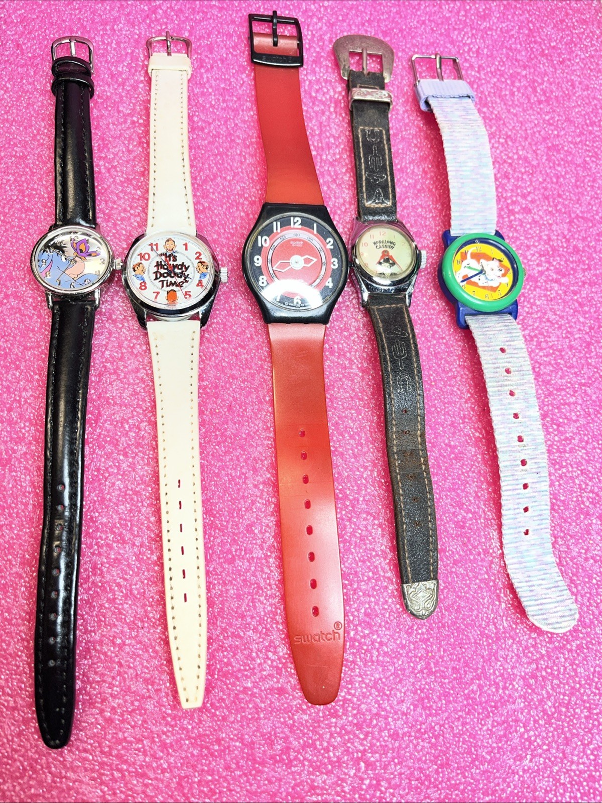 Lot Of 5 Kids Watches /Swatch /Disney /US Time /Others WA-L2