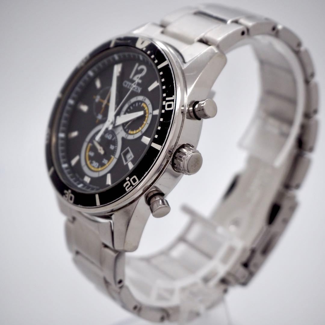 15 Working CITIZEN Men’s Chronograph Solar Black Date Watch From Japan