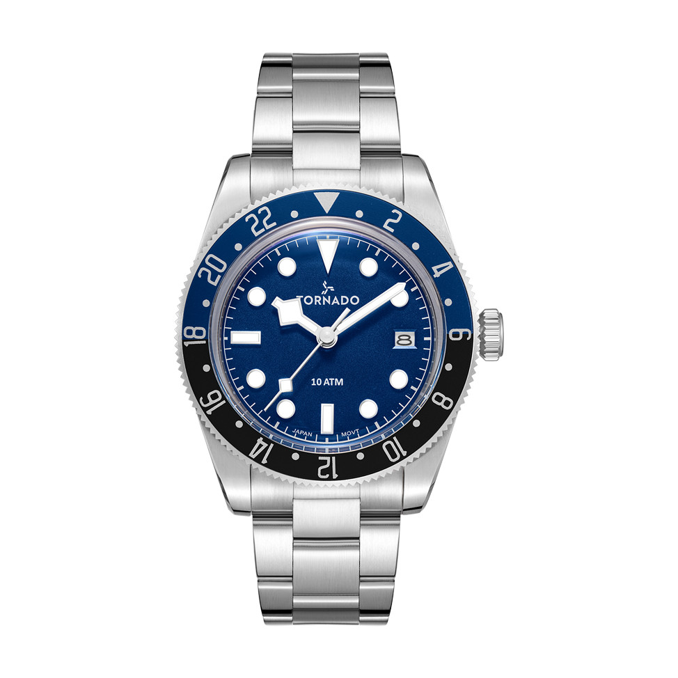 Tornado Lumina Date Just Men’s Analog Watch | Blue Dial, 40mm, 100 m (10 ATM)