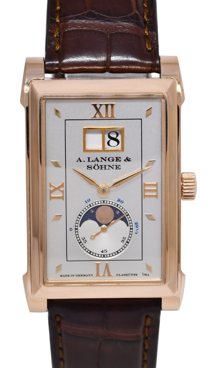 A. Lange & Sohne Cabaret 18k Rose Gold Moonphase Mens Manual Watch 118.032