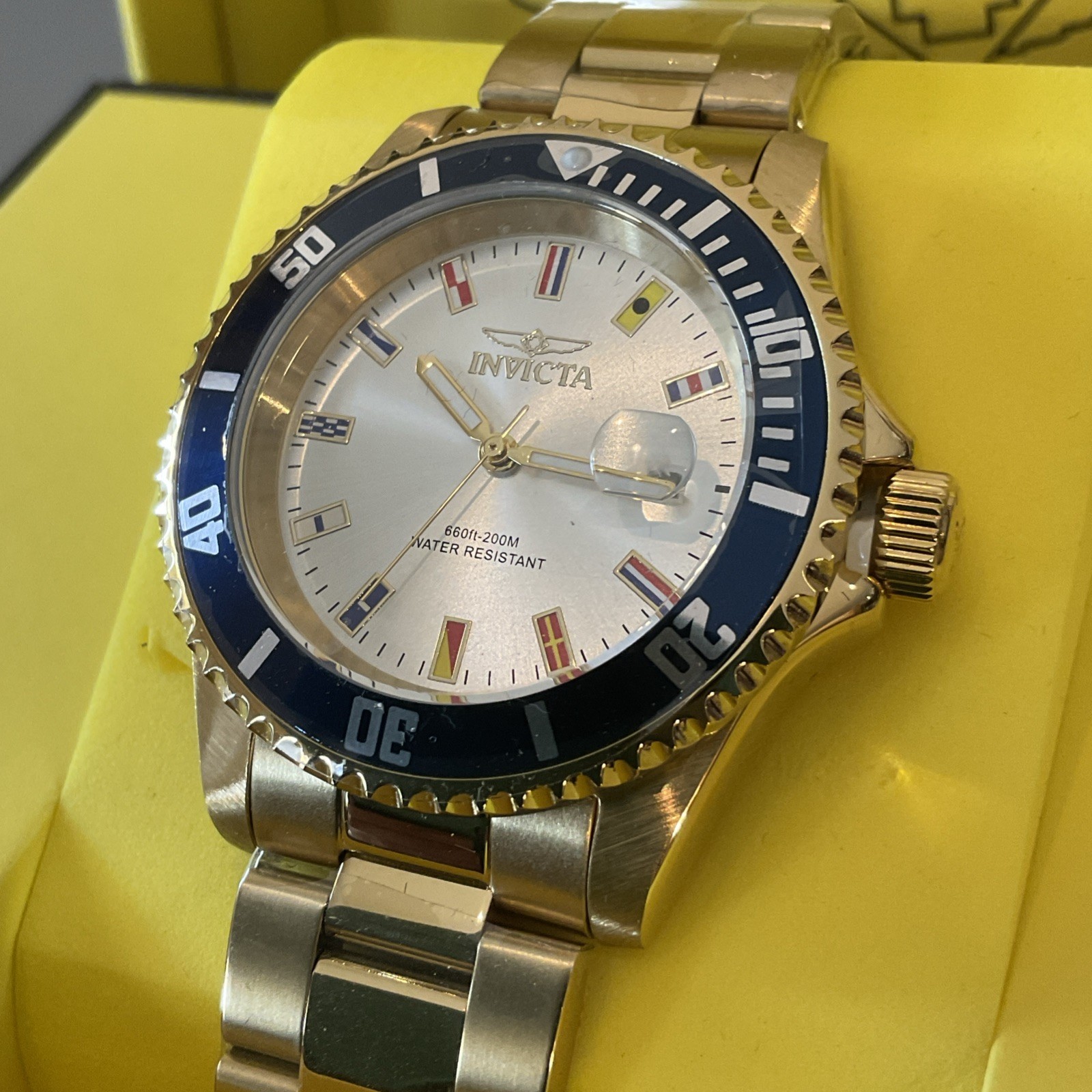 New! Invicta PD Jetsetter 40mm SS Gld Tone Bracelet Quartz Mens Watch 49886