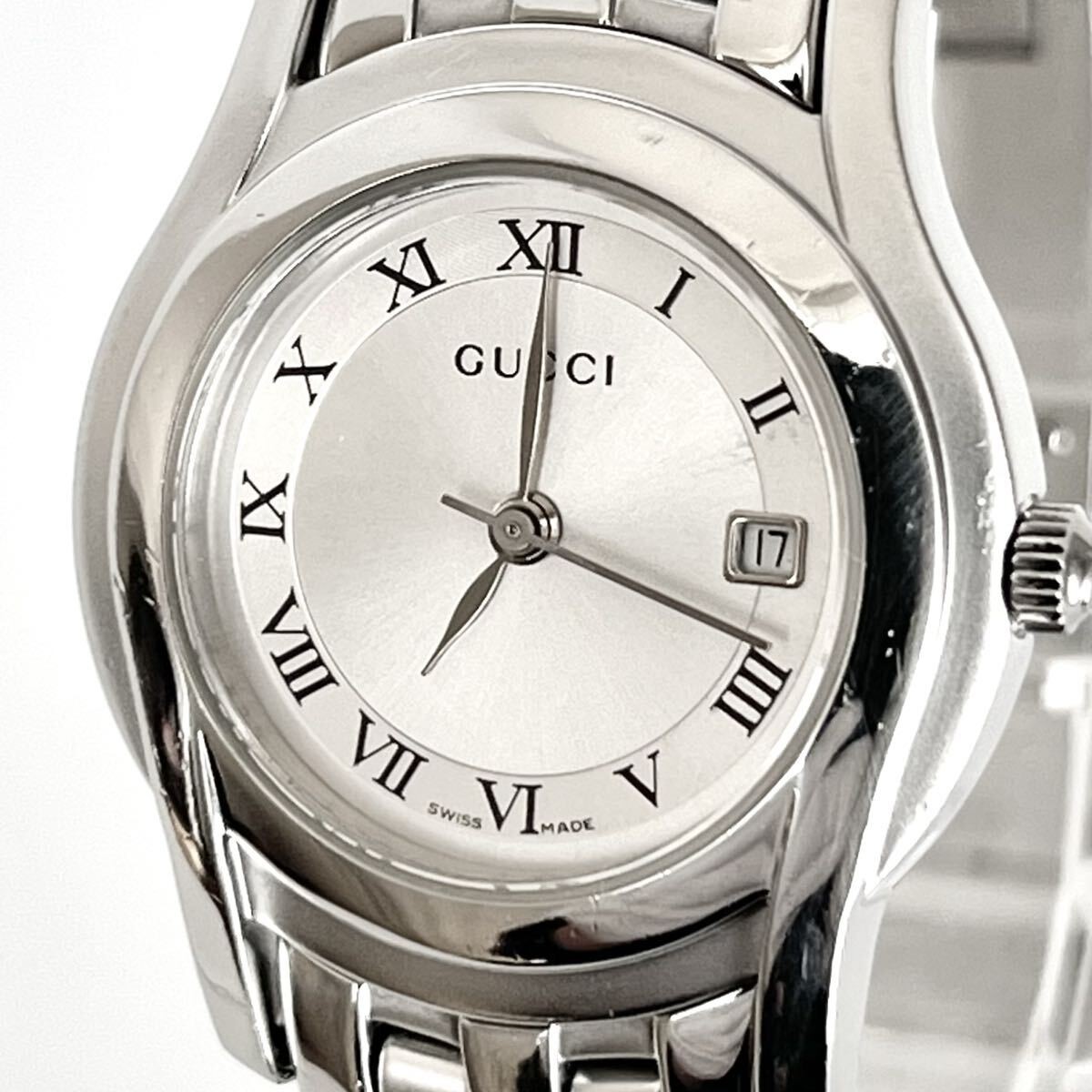 Working polished GUCCI 5500L ladies watch excellent condition new battery silver