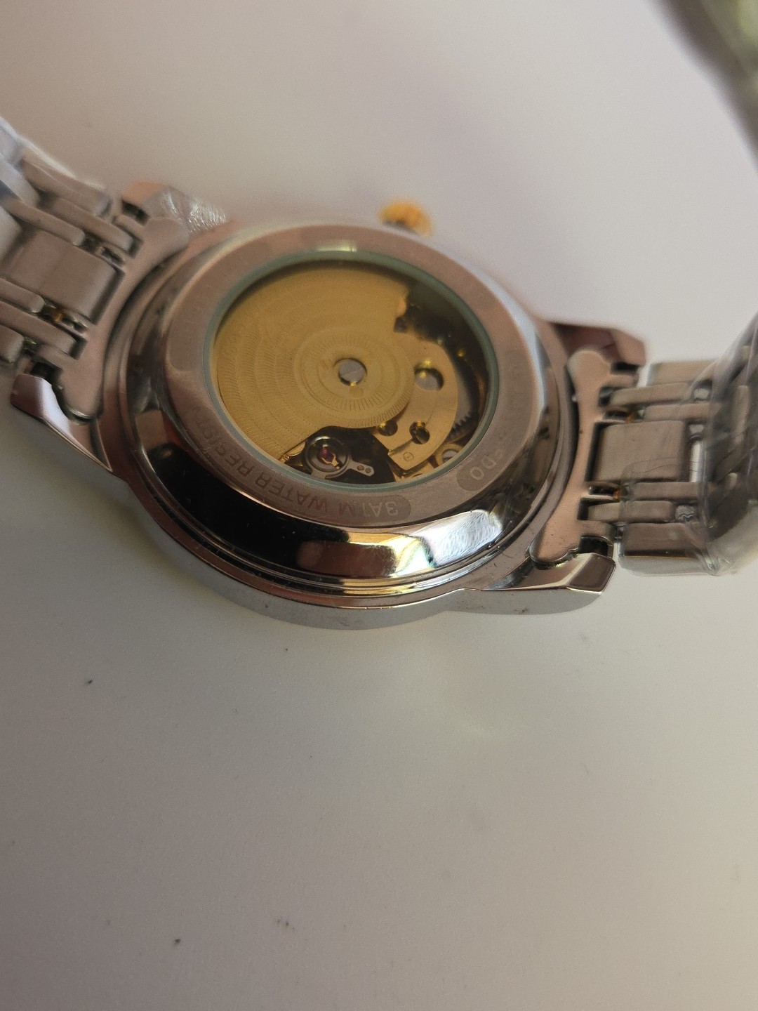 Lavaredo Automatic Skeleton Watch Men 42mm Black Gold Silver Tone 8.25″ WRIST