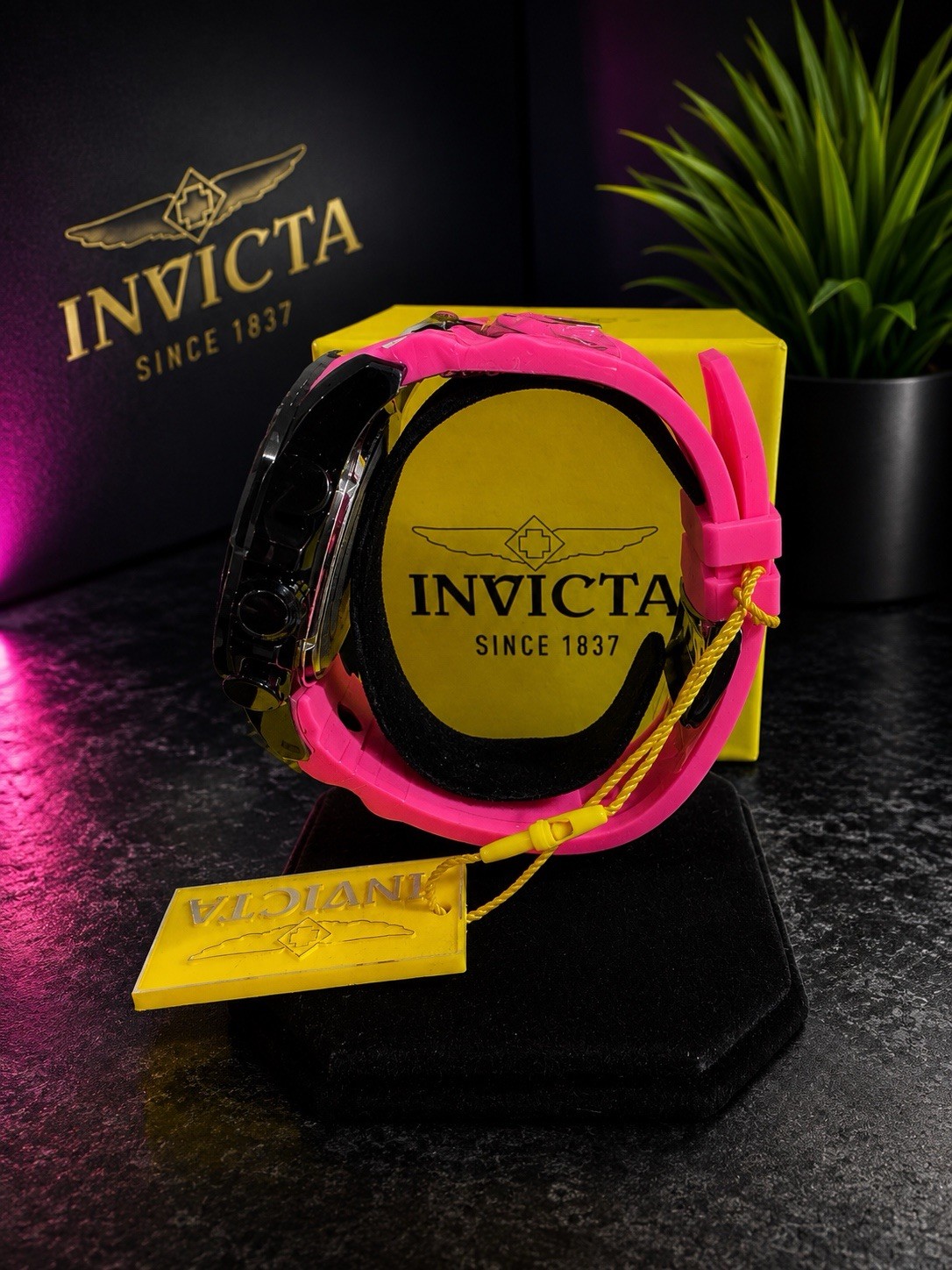 Invicta I-force Axis Men’s Watch – 50mm, Black, Pink
