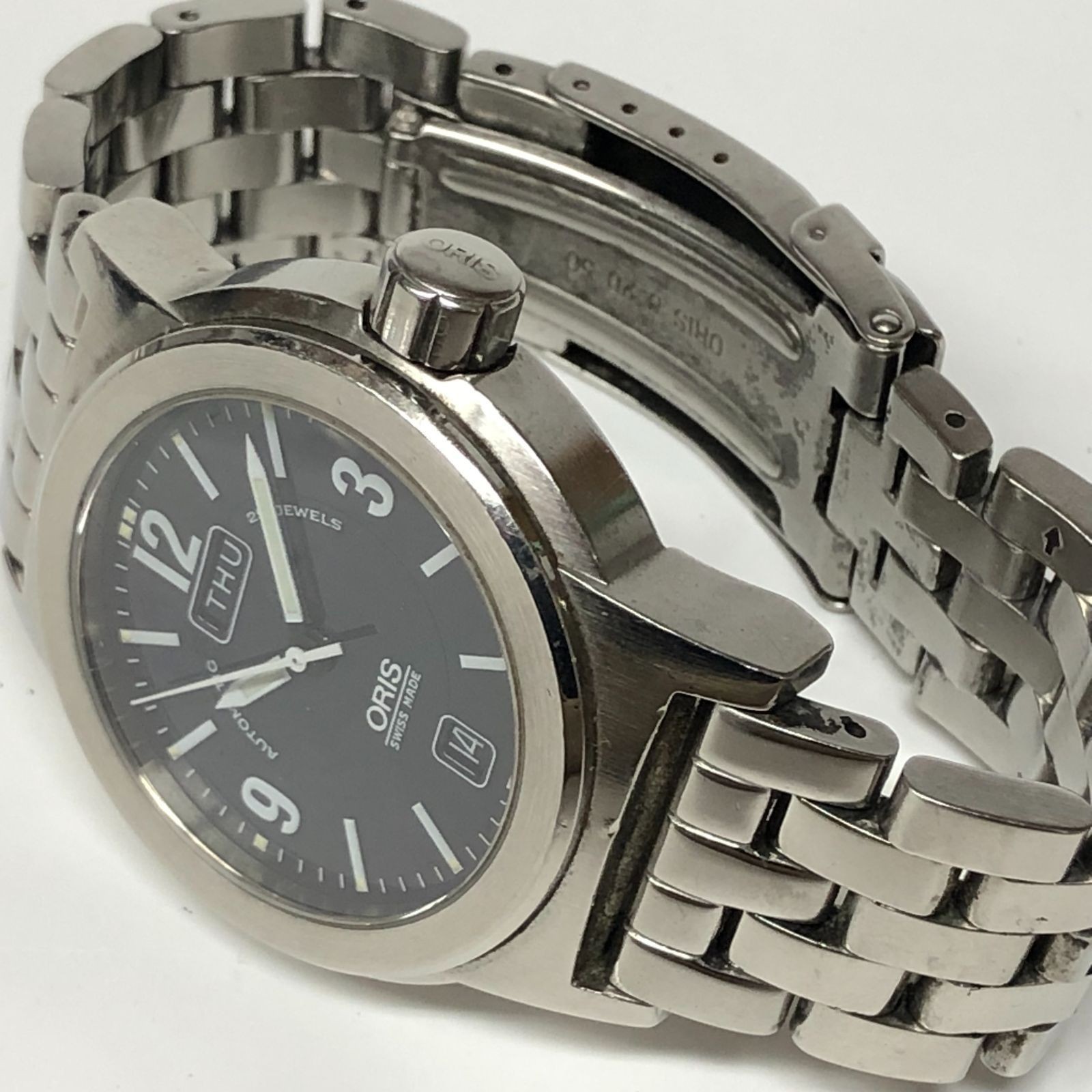 ORIS BC3 Big Crown 7500 Automatic Day Date 40mm Black Dial Display Back Watch