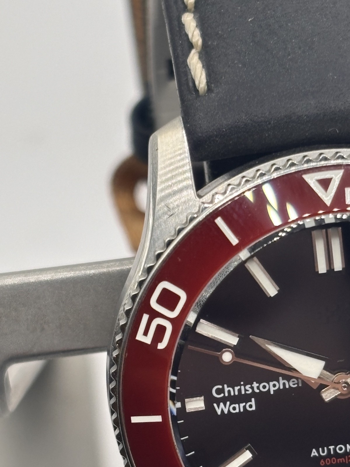 Christopher Ward C60 Trident Pro 600 Mk3 red bezel 38mm (01/2021) WH1396H