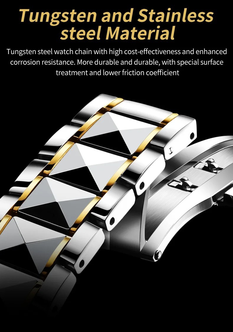 Automatic Mechanical Watch Waterproof Moon Phase Luxury Dial Men Men’s Strap