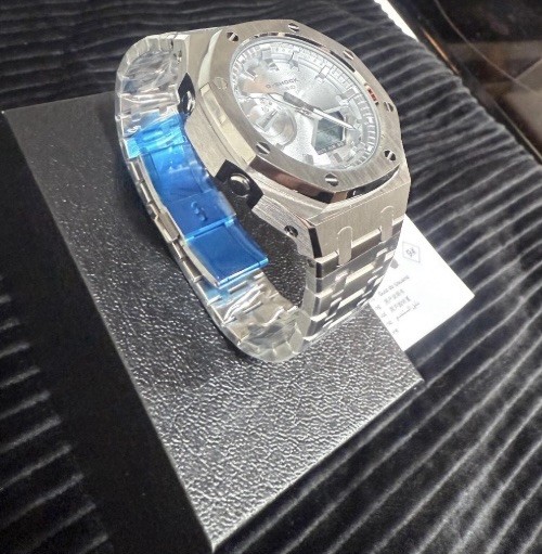 Authentic Casio G-Shock GA-2100 Custom Silver Silver Dial Luxury Hip Hop