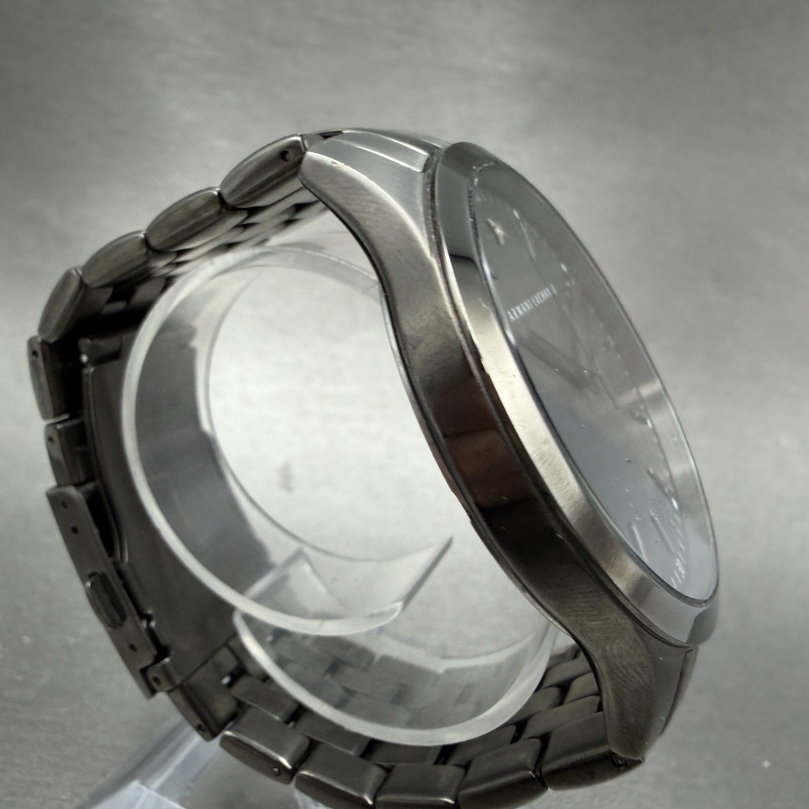 Armani Exchange Hampton Watch Men 46mm Black Dial Black Tone Round New Battery